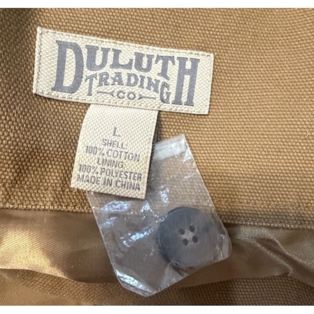 Duluth Trading Brown Canvas Workwear Blazer Jacket L Utility Chore Coat - Picture 4 of 5